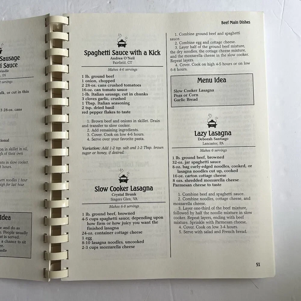 Fix It and Forget It Recipes for Entertaining Slow Cooker Favorites Cookbook Vtg